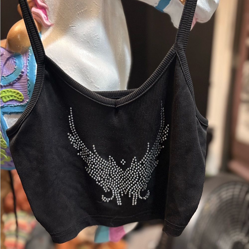 ROMWE Black Sleeveless Graphic Camisole